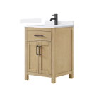 Wyndham Beckett (single) 24-Inch Whitewashed Oak Vanity - Matte Black