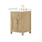 Wyndham Beckett (single) 24-Inch Whitewashed Oak Vanity - Brushed Gold