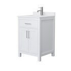 Wyndham Beckett (single) 24-Inch White Vanity - Brushed Nickel