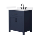 Wyndham Beckett (single) 30-Inch Dark Blue Vanity - Matte Black