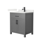 Wyndham Beckett (single) 30-Inch Dark Gray Vanity - Matte Black