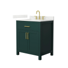 Wyndham Beckett (single) 30-Inch Green Vanity - Brushed Gold