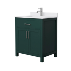 Wyndham Beckett (single) 30-Inch Green Vanity - Brushed Nickel
