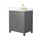 Wyndham Beckett (single) 30-Inch Dark Gray Vanity - Brushed Gold