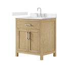 Wyndham Beckett (single) 30-Inch Whitewashed Oak Vanity - Brushed Nickel