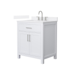 Wyndham Beckett (single) 30-Inch White Vanity - Brushed Nickel