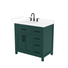Wyndham Beckett (single) 36-Inch Left-Offset Green Vanity - Matte Black
