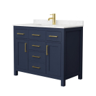 Wyndham Beckett (single) 42-Inch Dark Blue Vanity - Brushed Gold