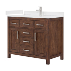 Wyndham Beckett (single) 42-Inch Dark Walnut Vanity - Brushed Nickel