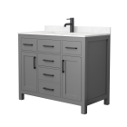 Wyndham Beckett (single) 42-Inch Dark Gray Vanity - Matte Black