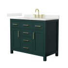 Wyndham Beckett (single) 42-Inch Green Vanity - Brushed Gold