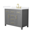 Wyndham Beckett (single) 42-Inch Dark Gray Vanity - Brushed Gold