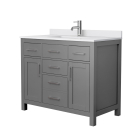 Wyndham Beckett (single) 42-Inch Dark Gray Vanity - Brushed Nickel