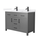 Wyndham Beckett (double) 48-Inch Dark Gray Vanity - Matte Black