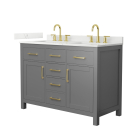 Wyndham Beckett (double) 48-Inch Dark Gray Vanity - Brushed Gold