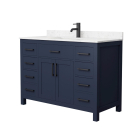 Wyndham Beckett (single) 48-Inch Dark Blue Vanity - Matte Black