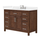 Wyndham Beckett (single) 48-Inch Dark Walnut Vanity - Brushed Nickel