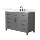 Wyndham Beckett (single) 48-Inch Dark Gray Vanity - Matte Black