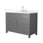 Wyndham Beckett (single) 48-Inch Dark Gray Vanity - Brushed Nickel
