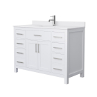Wyndham Beckett (single) 48-Inch White Vanity - Brushed Nickel