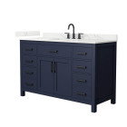 Wyndham Beckett (single) 54-Inch Dark Blue Vanity - Matte Black