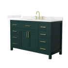 Wyndham Beckett (single) 54-Inch Green Vanity - Brushed Gold