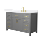 Wyndham Beckett (single) 54-Inch Dark Gray Vanity - Brushed Gold
