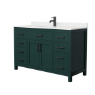 Wyndham Beckett (single) 54-Inch Green Vanity - Matte Black