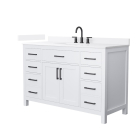 Wyndham Beckett (single) 54-Inch White Vanity - Matte Black