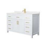 Wyndham Beckett (single) 54-Inch White Vanity - Brushed Gold