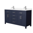 Wyndham Beckett (double) 60-Inch Dark Blue Vanity - Brushed Nickel