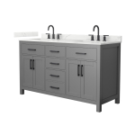 Wyndham Beckett (double) 60-Inch Dark Gray Vanity - Matte Black