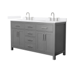 Wyndham Beckett (double) 60-Inch Dark Gray Vanity - Brushed Nickel