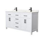 Wyndham Beckett (double) 60-Inch White Vanity - Matte Black