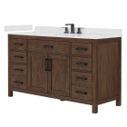 Wyndham Beckett (single) 60-Inch Dark Walnut Vanity - Matte Black