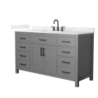 Wyndham Beckett (single) 60-Inch Dark Gray Vanity - Matte Black