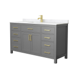 Wyndham Beckett (single) 60-Inch Dark Gray Vanity - Brushed Gold