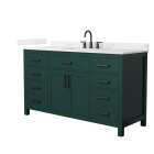 Wyndham Beckett (single) 60-Inch Green Vanity - Matte Black