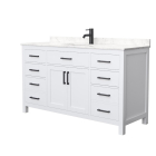 Wyndham Beckett (single) 60-Inch White Vanity - Matte Black