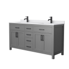 Wyndham Beckett (double) 66-Inch Dark Gray Vanity - Matte Black