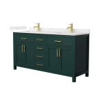 Wyndham Beckett (double) 66-Inch Green Vanity - Brushed Gold