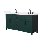 Wyndham Beckett (double) 66-Inch Green Vanity - Matte Black