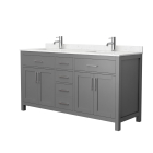 Wyndham Beckett (double) 66-Inch Dark Gray Vanity - Brushed Nickel