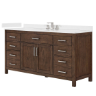 Wyndham Beckett (single) 66-Inch Dark Walnut Vanity - Brushed Nickel