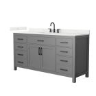Wyndham Beckett (single) 66-Inch Dark Gray Vanity - Matte Black