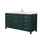 Wyndham Beckett (single) 66-Inch Green Vanity - Brushed Gold