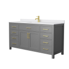 Wyndham Beckett (single) 66-Inch Dark Gray Vanity - Brushed Gold