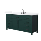Wyndham Beckett (single) 66-Inch Green Vanity - Matte Black