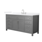 Wyndham Beckett (single) 66-Inch Dark Gray Vanity - Brushed Nickel