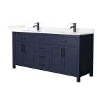 Wyndham Beckett (double) 72-Inch Dark Blue Vanity - Matte Black